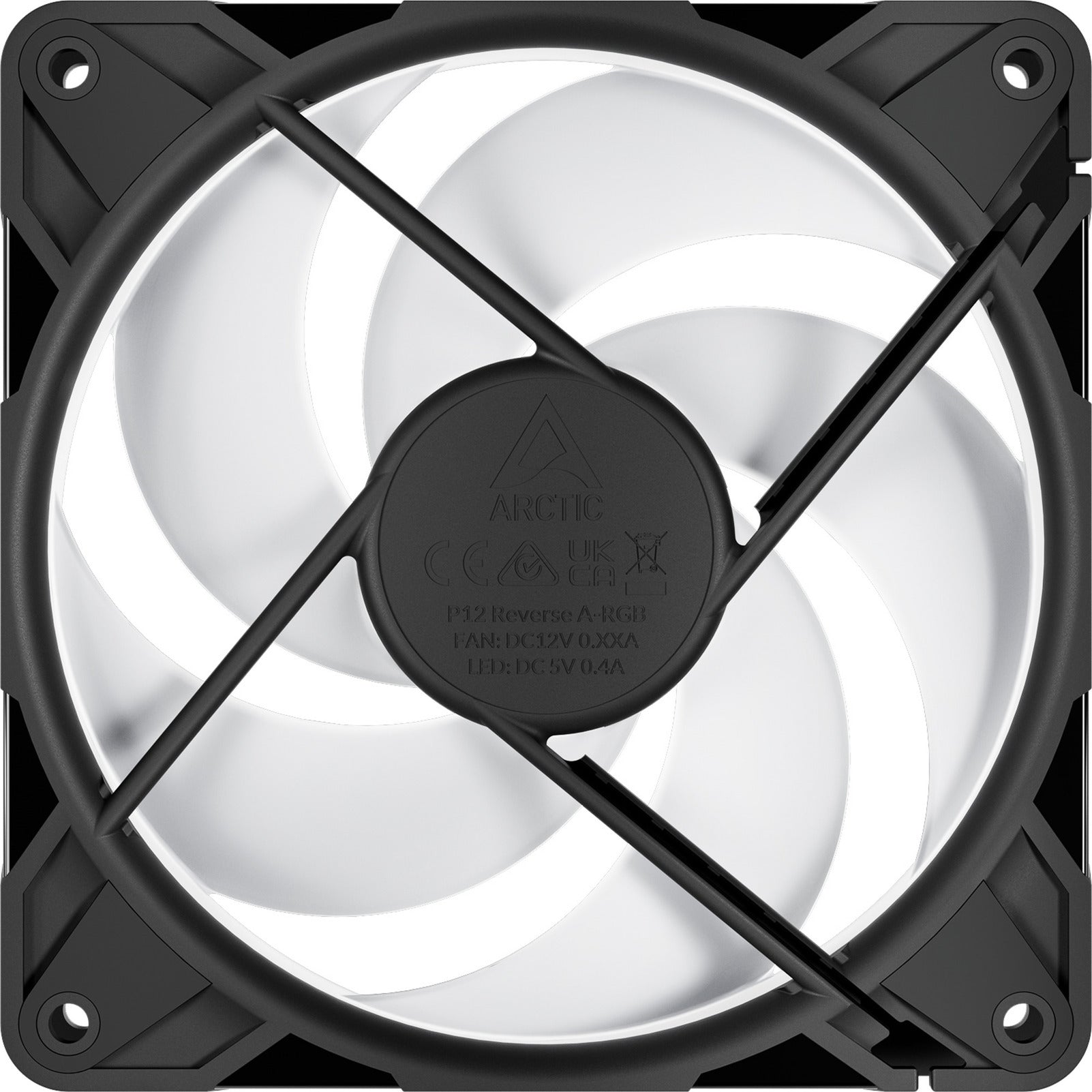 Arctic p12 pro reverse a-rgb case fan (zwart, 120 x 120 x 27 mm, pwm)