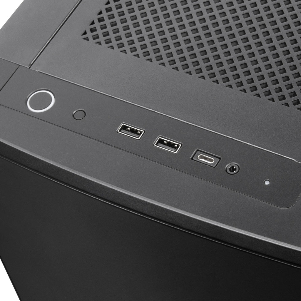 Silverstone seta q1 midi tower behuizing (zwart | 2x usb-a | 1x usb-c)