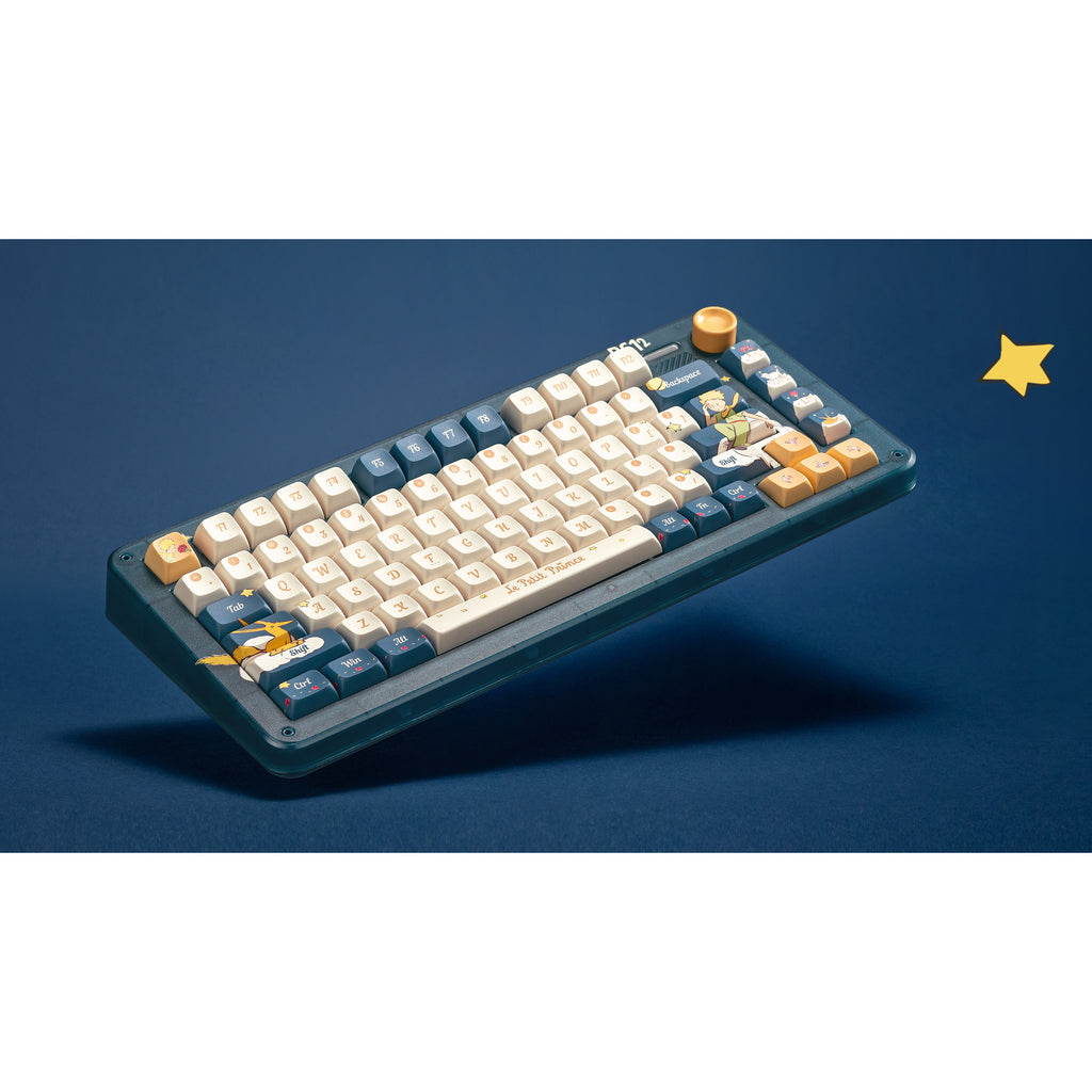 Iqunix zx75 sky encounter wireless mechanical keyboard (blauw, us lay-out (qwerty), gateron red, 75%, rgb leds, hot-swappable, double-shot pbt, 2.4ghz | bluetooth 5.1 | usb-c)