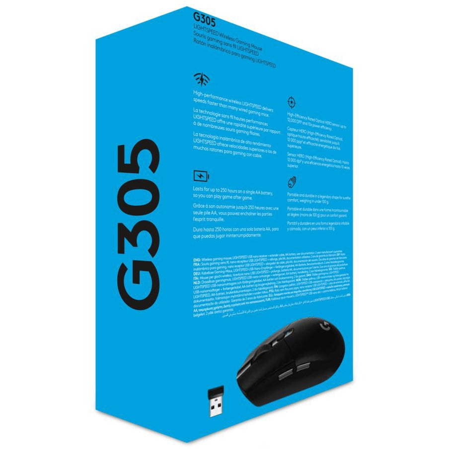 Logitech g305 lightspeed draadloze gaming muis (zwart, 200 - 12.000 dpi)