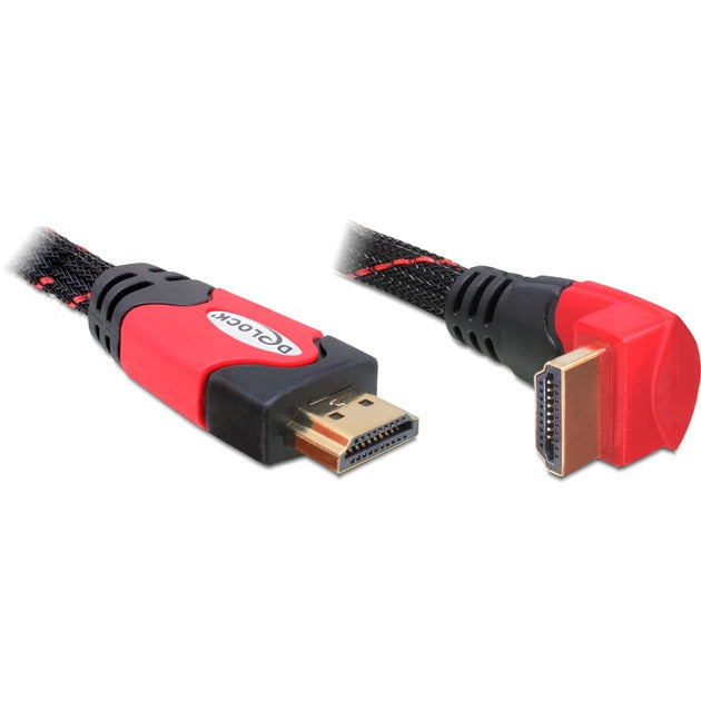 Delock hdmi haakse kabel (zwart rood, 2 meter)