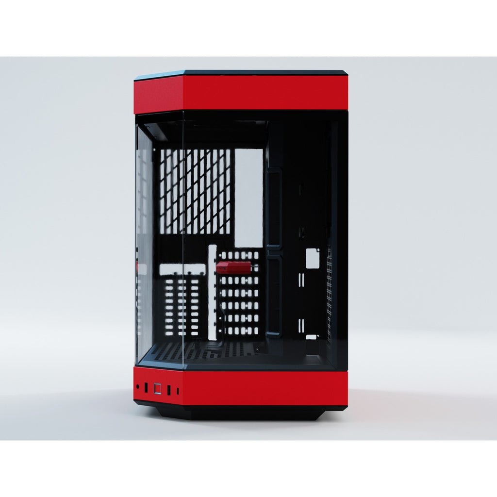 Hyte y60 midi tower behuizing (rood zwart | 3x usb-a | tempered glass)