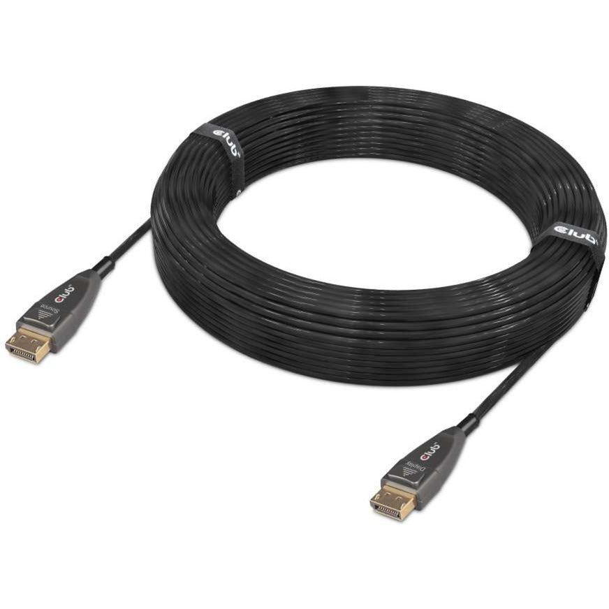 Club 3d displayport 1.4 active optical unidirectional kabel (zwart, 20 meter, 4k 120hz, 8k 60hz)