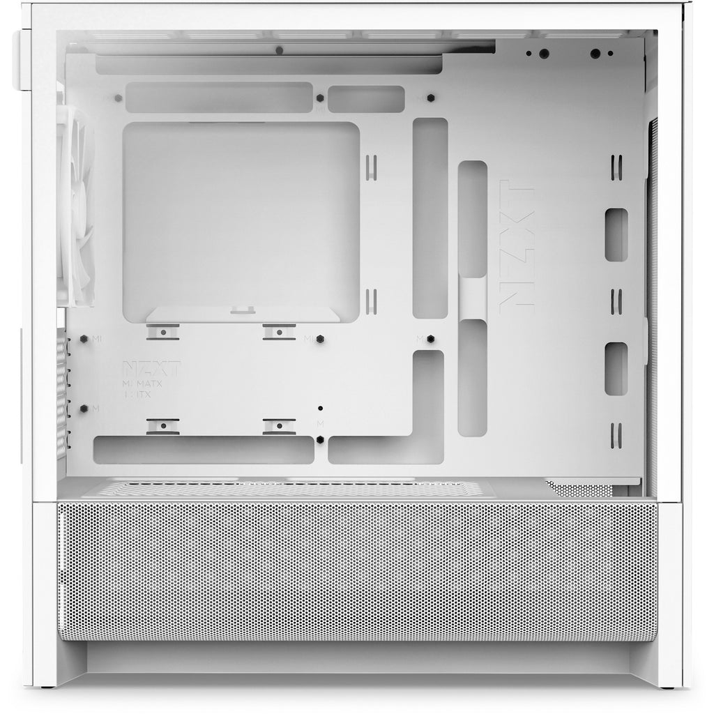Nzxt h3 flow midi tower behuizing (wit (mat) | 1x usb-a | 1x usb-c | tempered glass)