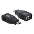 Delock usb 2.0-a female naar mini usb male adapter (zwart)
