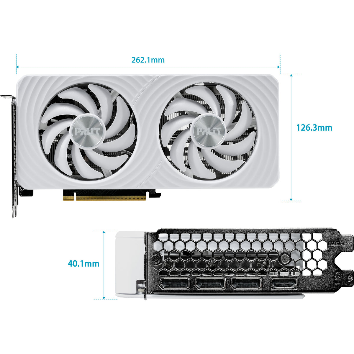 Palit geforce rtx 5060 oc white 8gb grafische kaart (wit, dlss 4, 3x displayport, 1x hdmi 2.1)