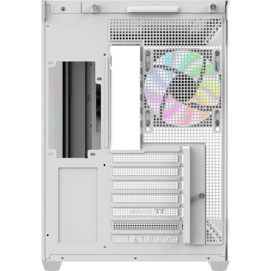 Thermaltake view 380 ws argb snow midi tower behuizing (wit houtkleur | 2x usb-a | 1x usb-c | rgb | tempered glass)