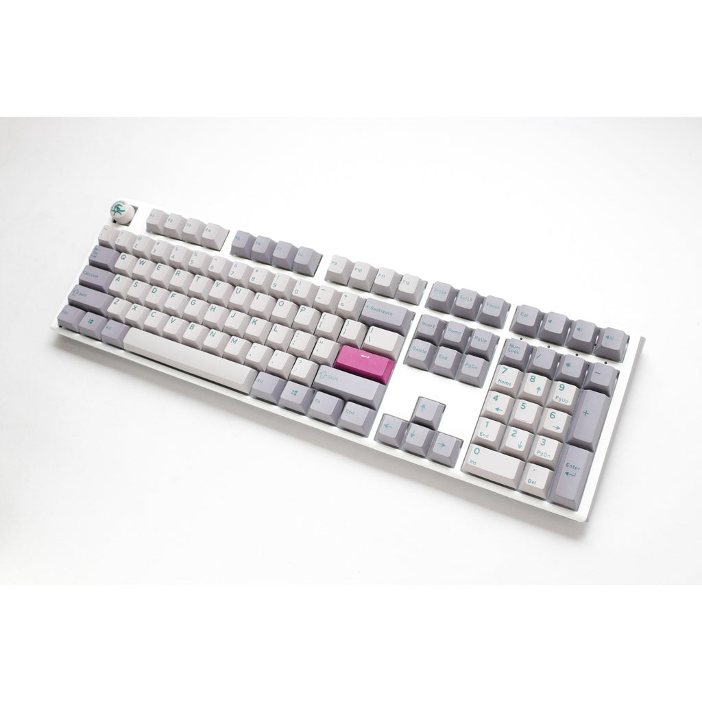 Ducky one 3 mist grey, toetsenbord (lichtgrijs, us lay-out, cherry mx red, rgb led, double-shot pbt, hot-swappable, quack mechanics)