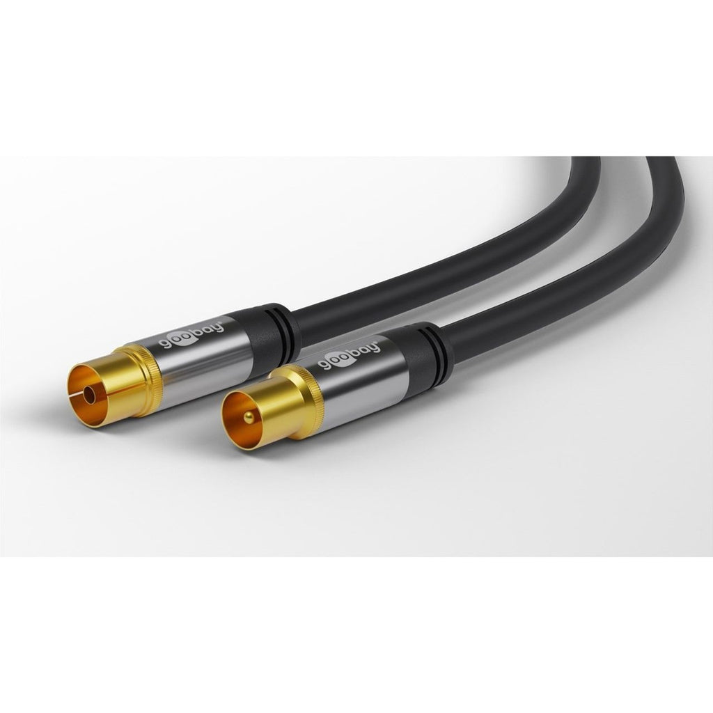Goobay tv antennekabel (zwart, 10 meter, 135 db)