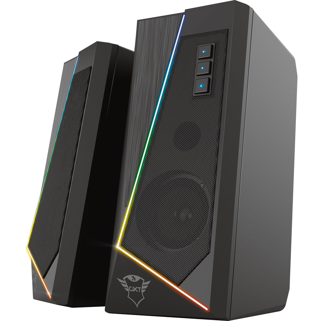 Trust gxt 609 zoxa rgb-verlichte speakerset pc-luidspreker (zwart, rgb led)