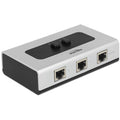 Delock switch rj45 10 100 1000 mbps 2 port (grijs zwart)
