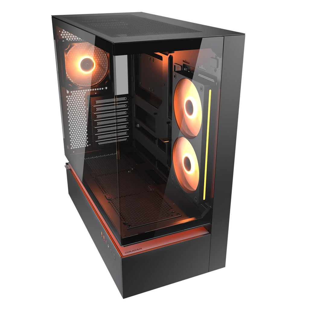 Cougar cfv235 midi tower behuizing (zwart | 2x usb-a | 1x usb-c | rgb | tempered glass)