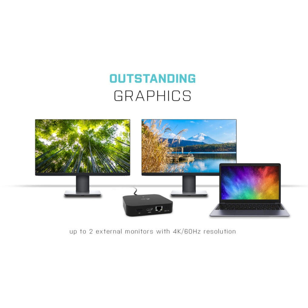I-tec usb-c hdmi dp docking station with power delivery 65w + universal charger 77 w (zwart)