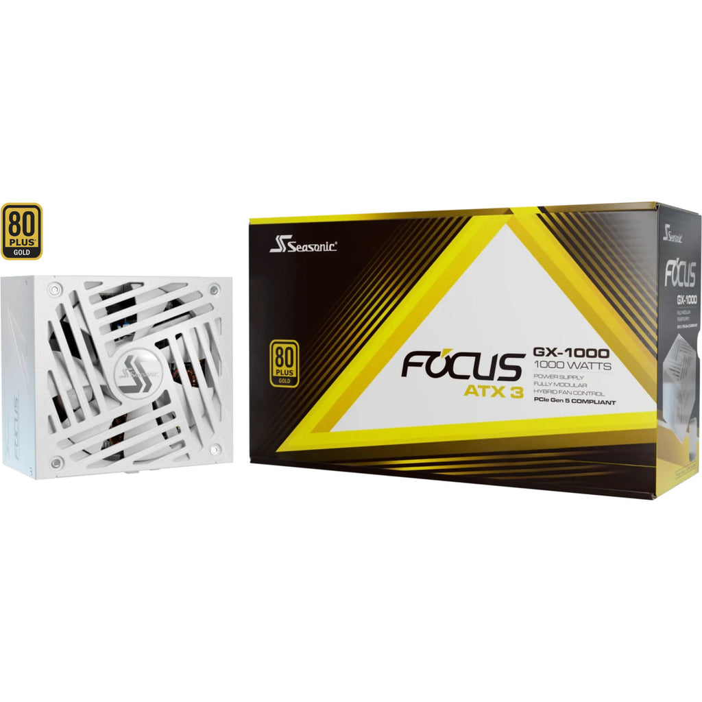 Seasonic focus gx-1000 atx3.1 modulaire 1000 watt voeding (wit, 3x pcie)