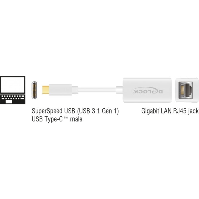 DeLOCK SuperSpeed ​​USB-C (USB 3.1 Gen 1) Stecker > Gigabit LA