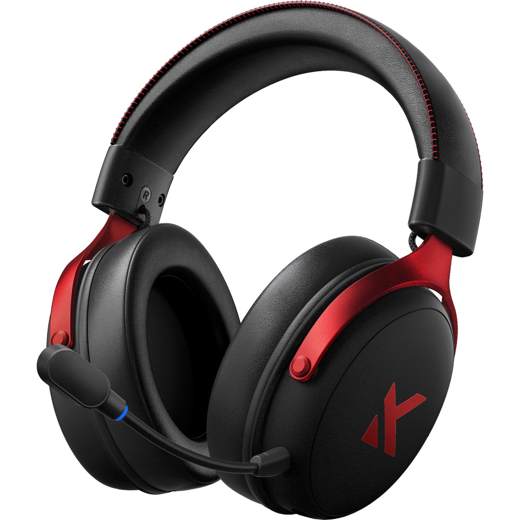 Mchose v9 pro wireless over-ear gaming headset (zwart rood, pc laptop playstation switch smartphone, 2.4g bluetooth wired type-c)