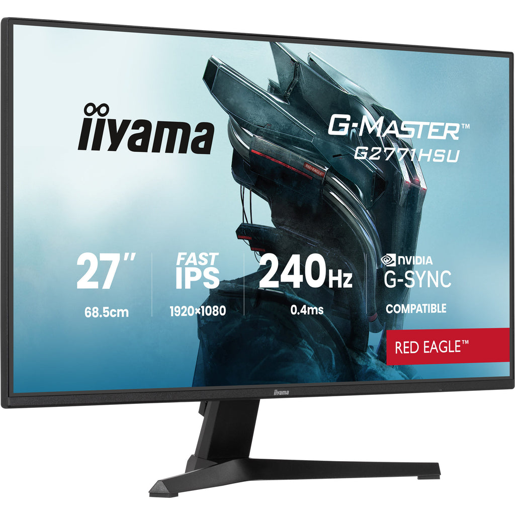 Iiyama g-master red eagle g2771hsu-b1 27 gaming monitor (zwart, 2x hdmi, displayport, usb-a, usb-c, 240 hz)