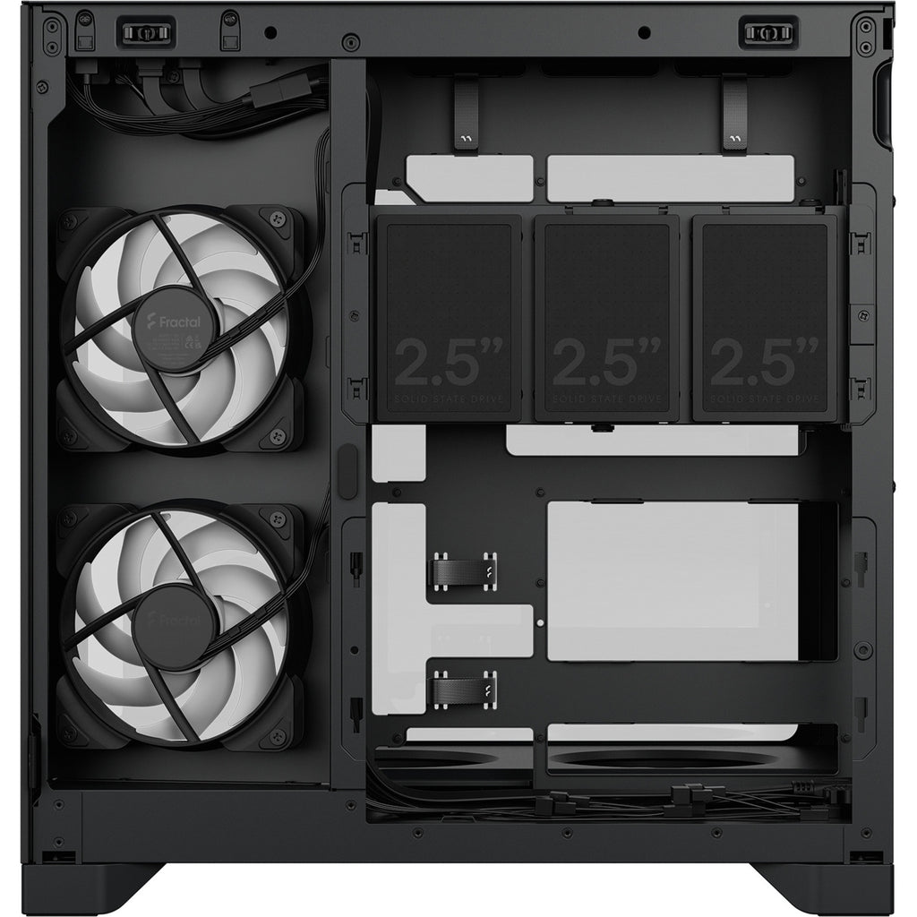 Fractal design pop 2 vision rgb midi tower behuizing (zwart | 1x usb-a | 1x usb-c | rgb | tempered glass)