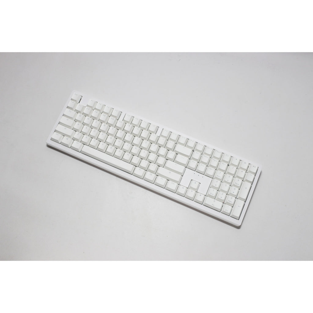 Ducky zero 6108 pure white, gaming toetsenbord (wit, us lay-out, cherry mx2a blue, rgb leds, double-shot pbt, hot swap, 2.4ghz | bluetooth | usb-c)