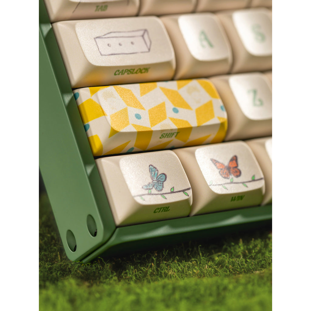 Iqunix f97 floral date rgb mechanisch gaming toetsenbord (groen, us lay-out (qwerty), iqunix little prince, 96%, rgb leds, hot-swappable, pbt, 2.4ghz | bluetooth 5.1 | usb-c)
