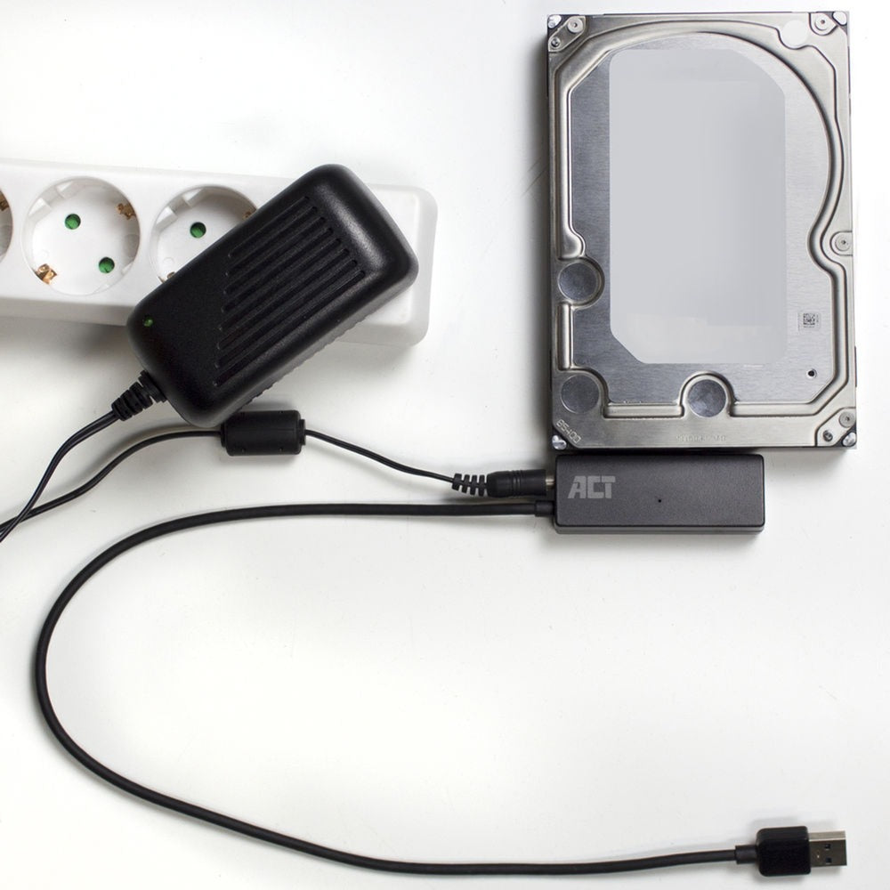 Act connectivity usb 3.2 gen1 naar 2,5 3,5 inch sata adapterkabel voor ssd hdd (zwart, usb 3.2 (5 gbit s))