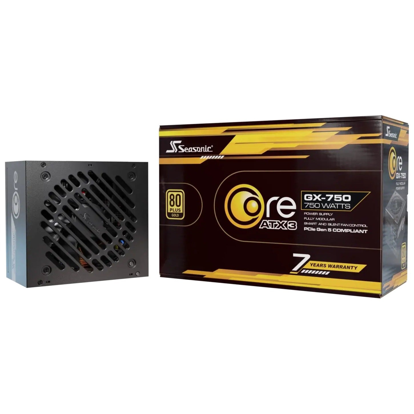 Seasonic core gx-750-v2 atx3.1 modulaire 750 watt voeding (zwart, 1x 12v-2x6, 2x pcie)
