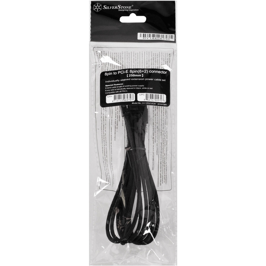 Silverstone verlengkabel sst-pp07-pcib (zwart, 25 centimeter, pp07-pcib)