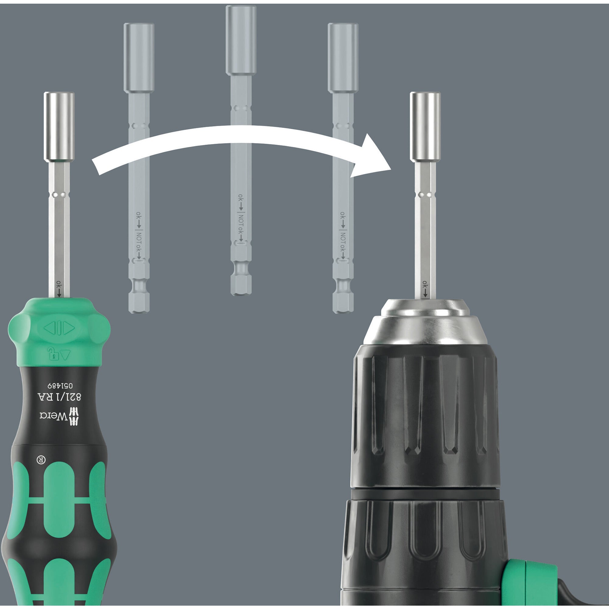 Wera kraftform kompakt 28 ra met etui, 6‑delig bitset (zwart groen)