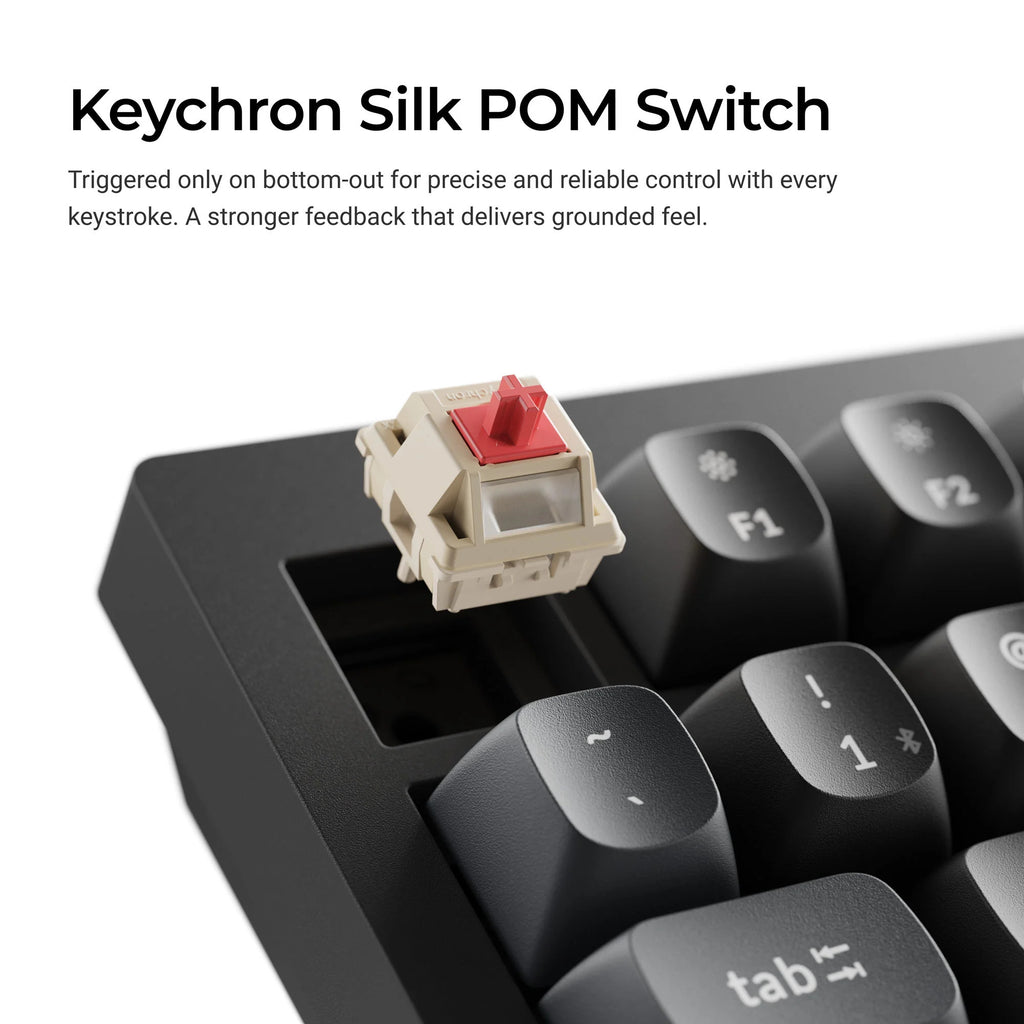 Keychron v6 ultra 8k wireless custom mechanical keyboard (zwart, us lay-out (qwerty), silk pom banana, 100%, rgb, hot swap, 2.4 ghz | bluetooth 5.3 | usb-c)