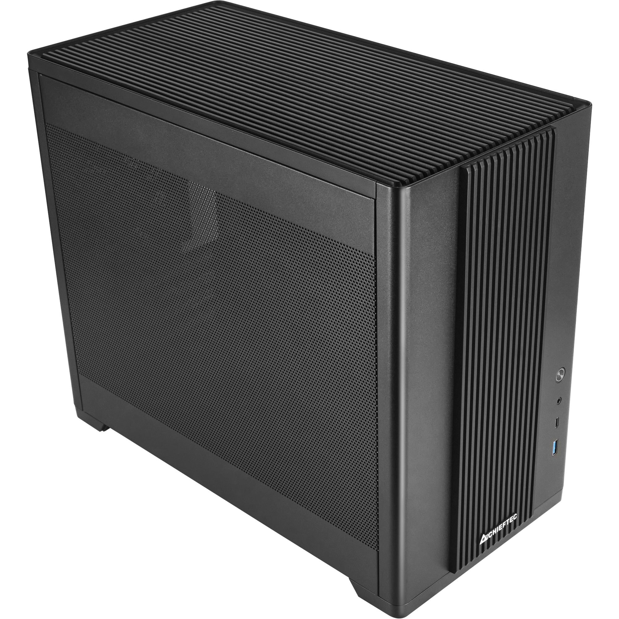 Chieftec bx-mesh mini tower behuizing (zwart | 1x usb-a | 1x usb-c | tempered glass)