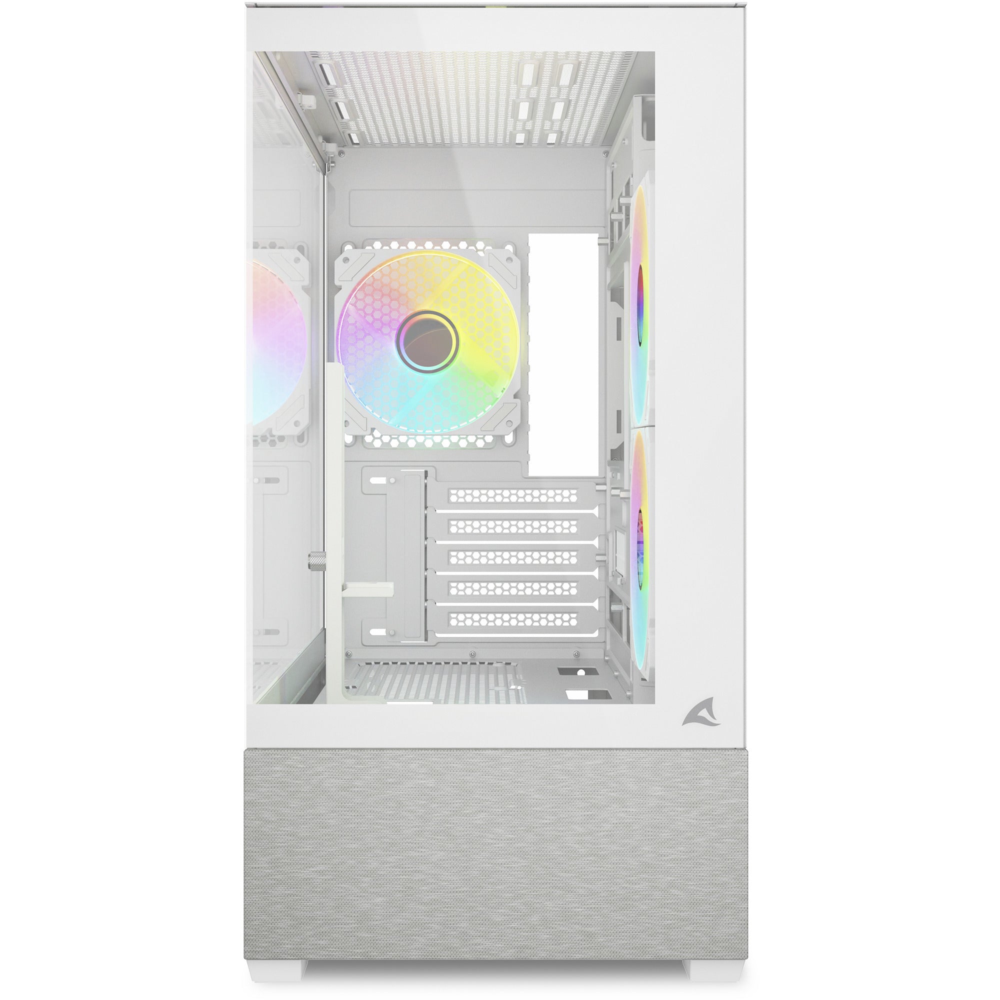 Sharkoon mk7 argb mini tower behuizing (wit | 2x usb-a | 1x usb-c | rgb | tempered glass)