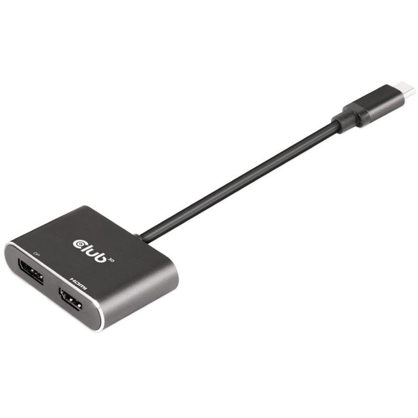 Club 3d mst hub usb3.2 gen2 type-c(dp alt-mode) to displayport + hdmi 4k60hz m f (zwart)
