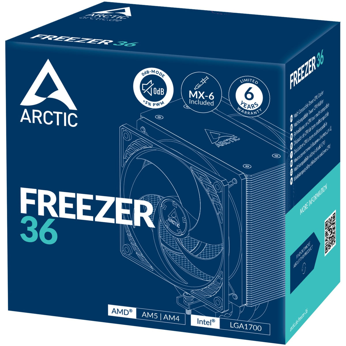 Arctic freezer 36 cpu-koeler (aluminium zwart, 4-pin pwm)