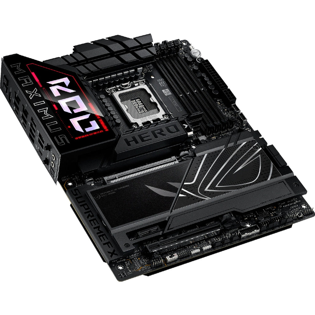 Asus rog maximus z890 hero socket 1851 moederbord (zwart, raid, 2.5gb-lan, 5gb-lan, wi-fi 7, bt, sound, atx)
