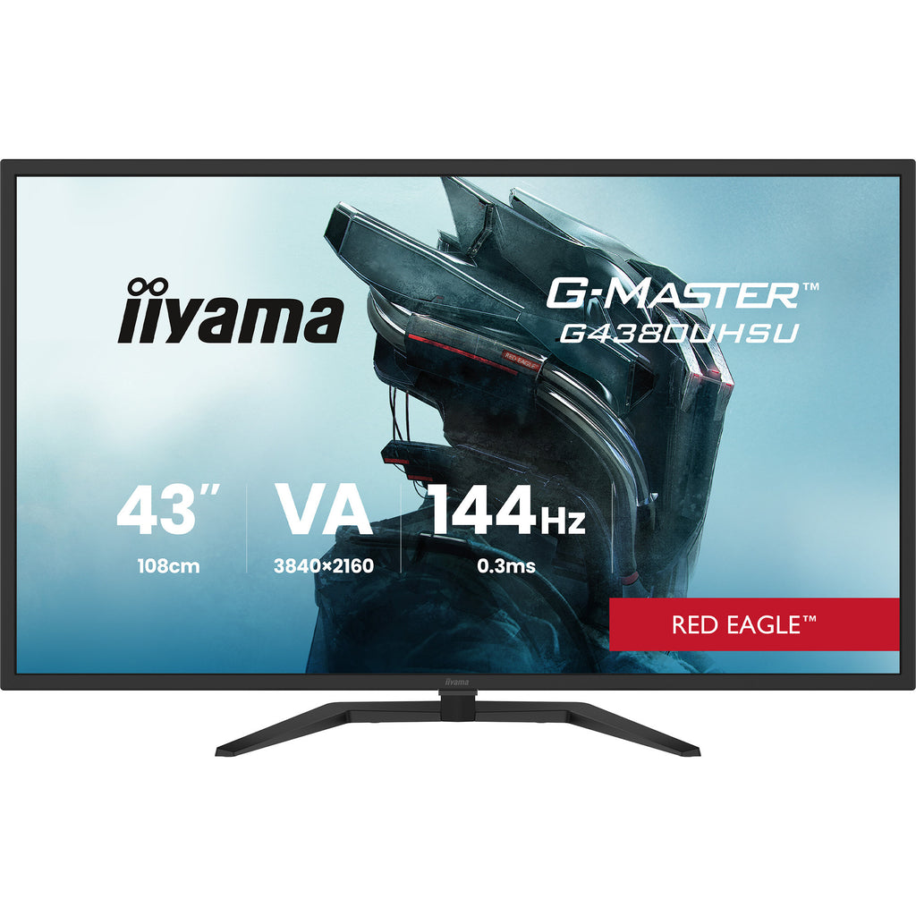 Iiyama g-master red eagle g4380uhsu-b2 42.5 4k uhd gaming monitor (zwart, 2x hdmi, 2x displayport, 6x usb-a, usb-b, 2x usb-c, 144 hz)