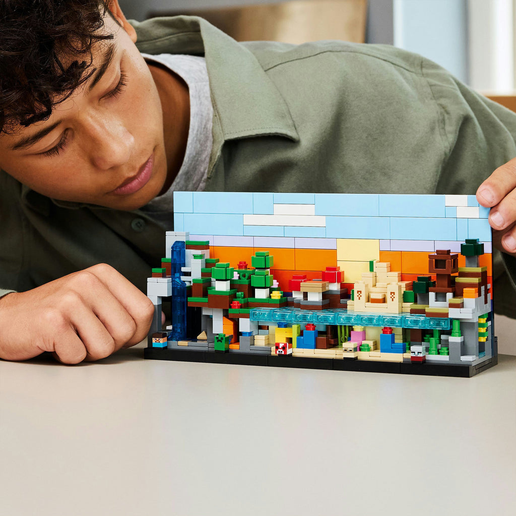 Lego minecraft minibiomen videogame speelgoed voor kinderen en kinderkamer decoratie - 21589