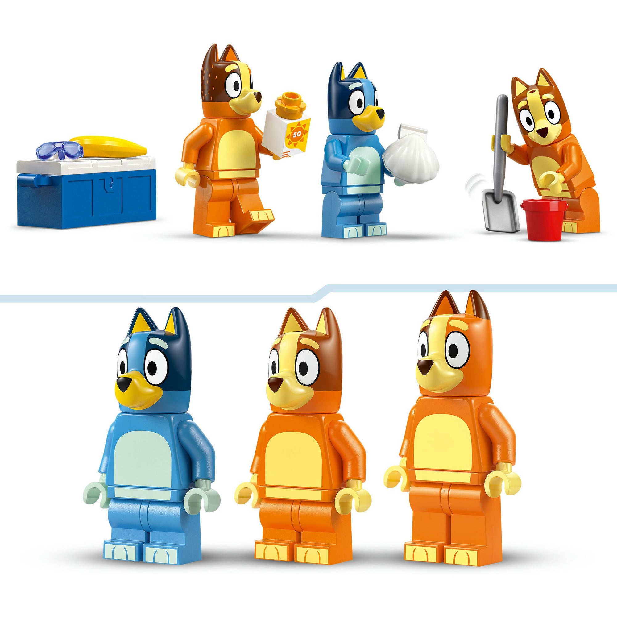 Lego bluey 11202 bluey's autorit naar het strand