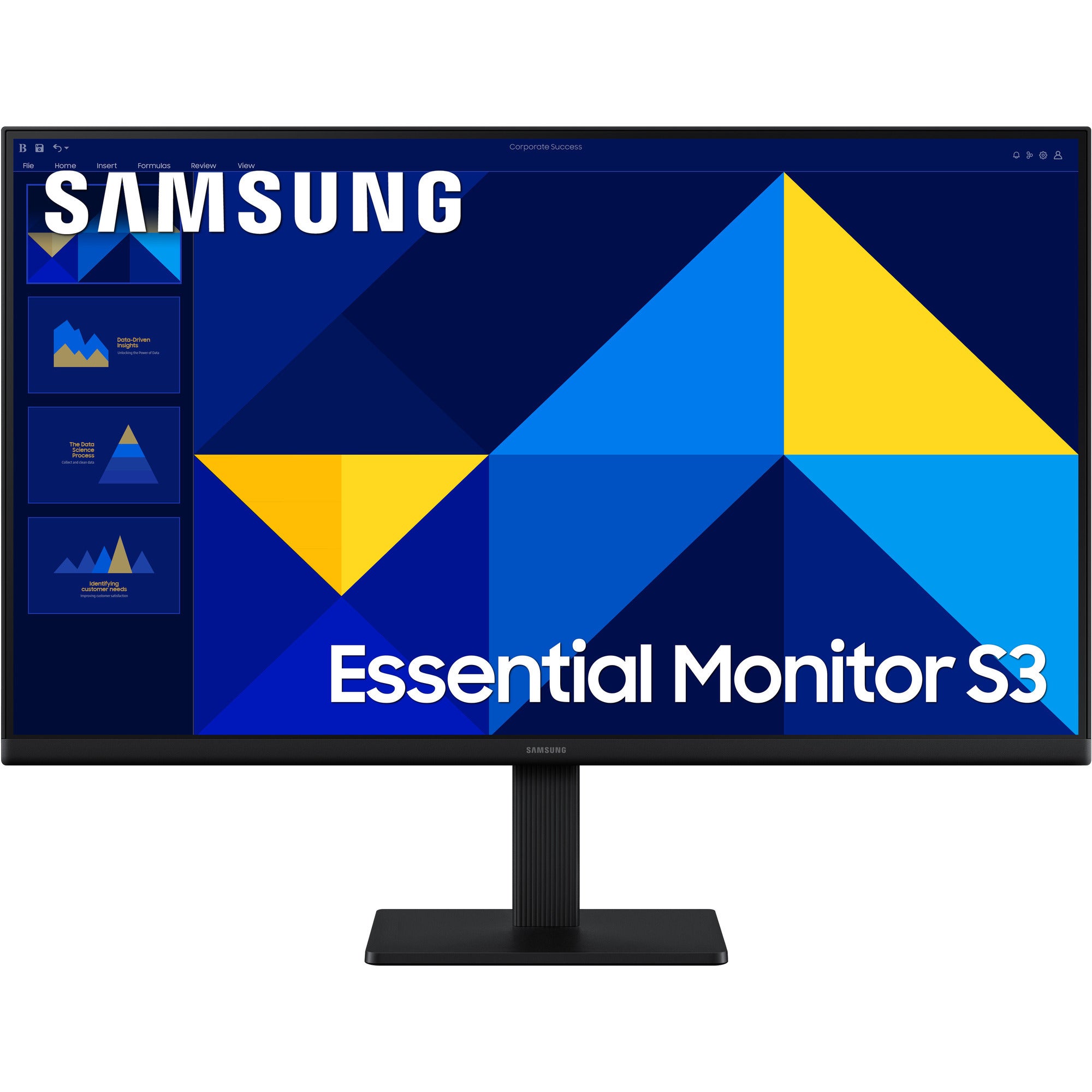 Samsung s27d302gau essential s3 s30gd 27 monitor (zwart, 100 hz, hdmi, vga)