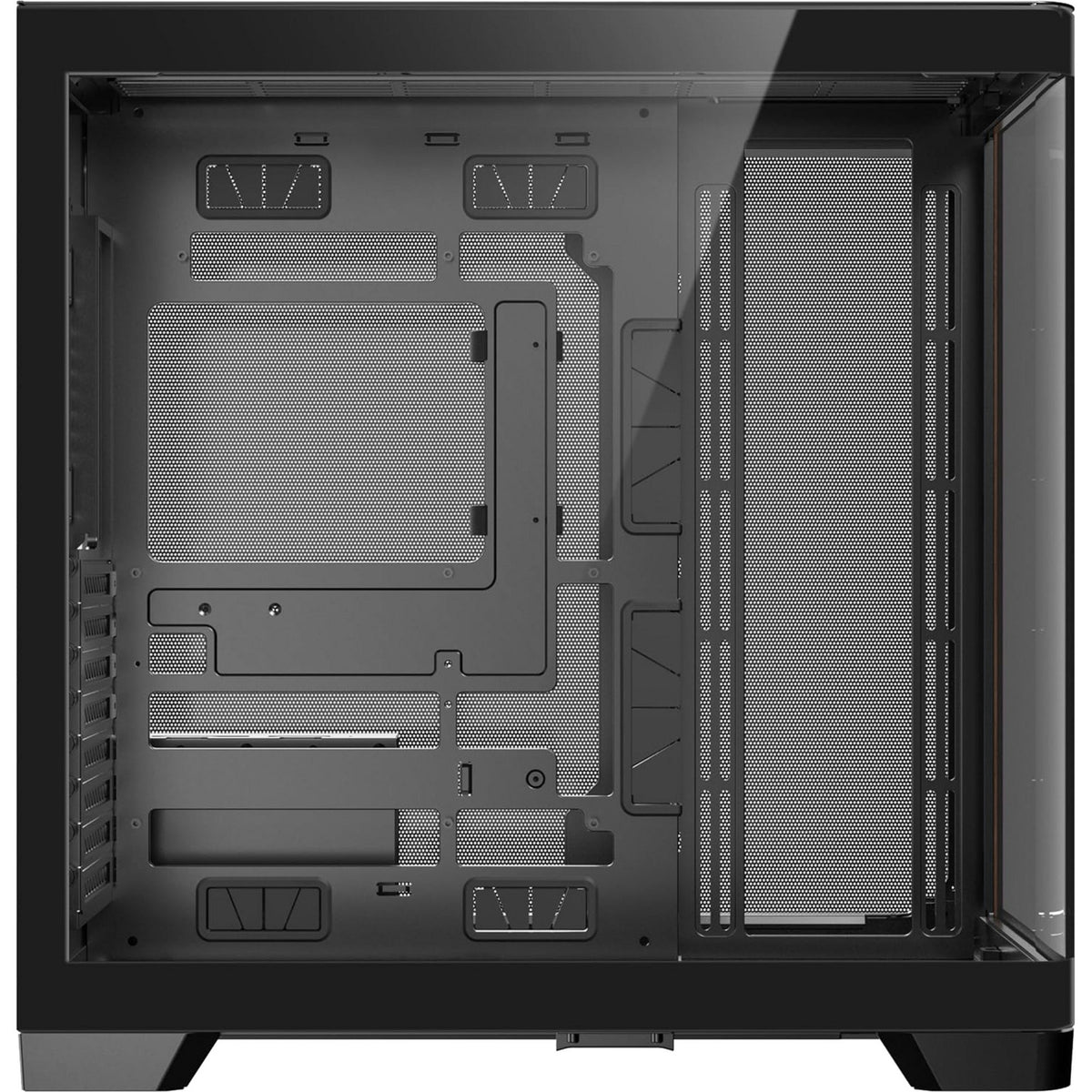 Antec c8 curve wood midi tower behuizing (zwart houtkleur | 2x usb-a | 1x usb-c | tempered glass)