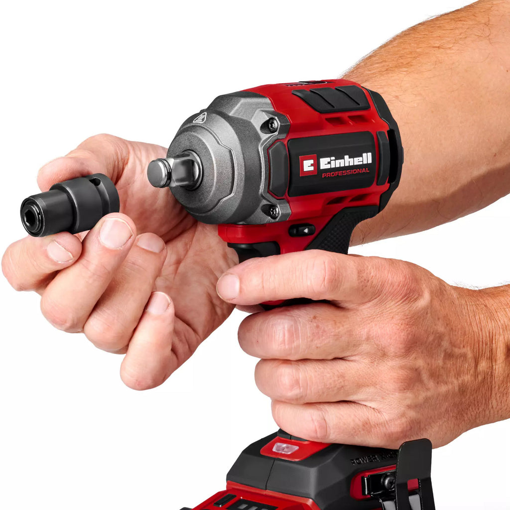 Einhell professional accu slagmoersleutel tp-cw 18 350-c li bl-solo (rood zwart, power x-change, accu en oplader niet inbegrepen)