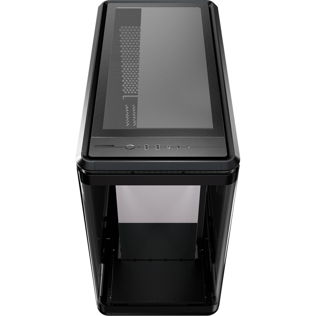 Cooler master masterframe 360 panorama showcase behuizing (zwart | 2x usb-a | 1x usb-c | rgb | tempered glass)