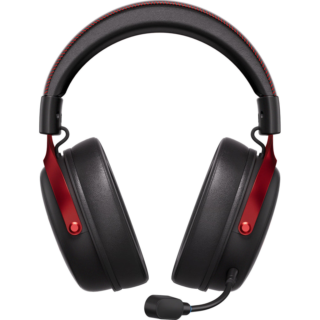 Mchose v9 pro wireless over-ear gaming headset (zwart rood, pc laptop playstation switch smartphone, 2.4g bluetooth wired type-c)