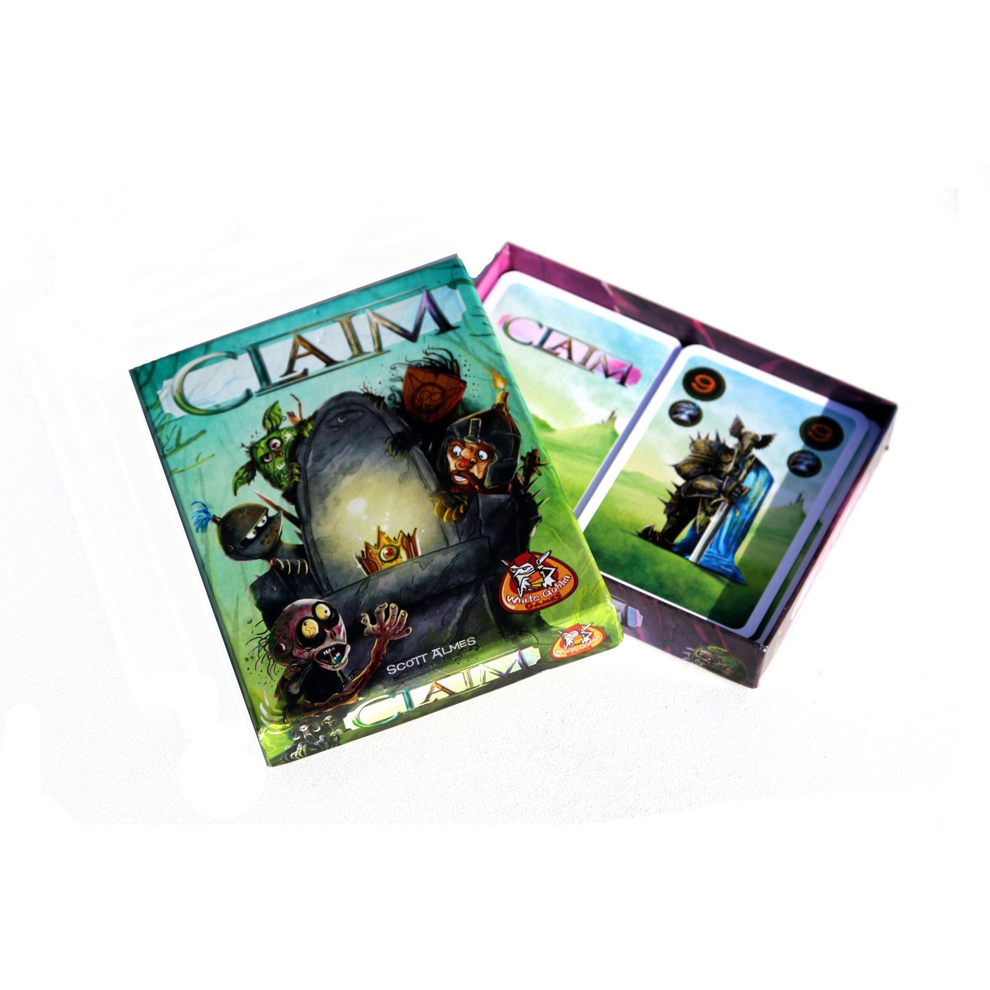 White Goblin Games Claim-Kartenspiel (Niederländisch, 2 Spieler, 25 Minuten, ab 10 Jahren)