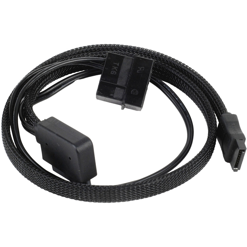Silverstone slim sata 2-in-1 datakabel + stroomadapter (zwart, cp10)