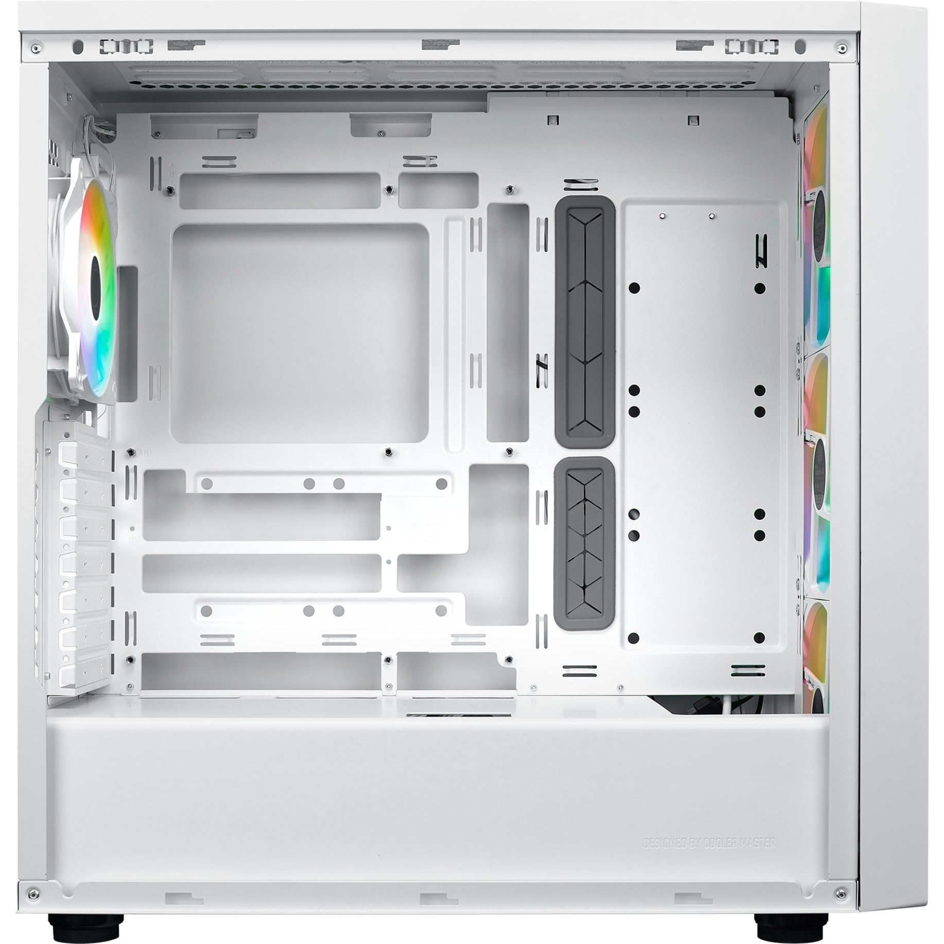 Cooler master masterbox 600 midi tower behuizing (wit | 2x usb-a | 1x usb-c | rgb | tempered glass)