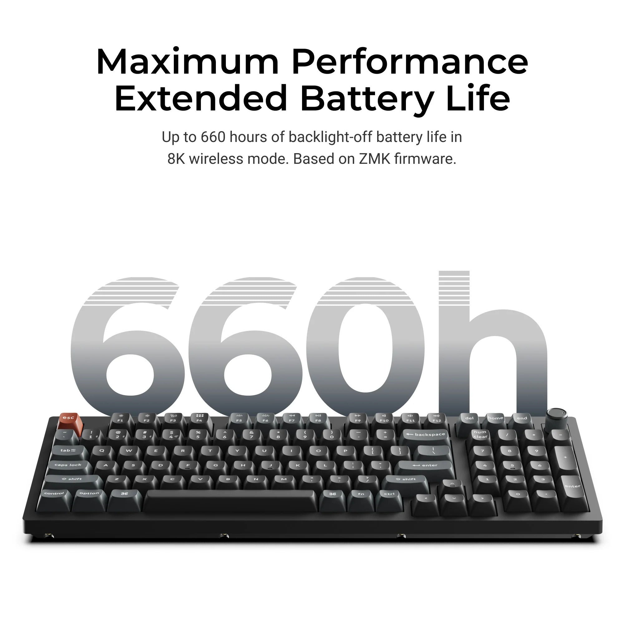 Keychron v5 ultra 8k wireless custom mechanical keyboard (zwart, us lay-out (qwerty), silk pom banana, 96%, rgb, hot swap, 2.4 ghz | bluetooth 5.3 | usb-c)