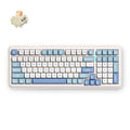 Mchose k99 v2 wireless gasket mount mechanical keyboard (wit, us lay-out (qwerty), kailh box icy creamsicle, 99%, rgb, pbt keycaps, hot-swap, 2.4 ghz | bluetooth | usb-c)