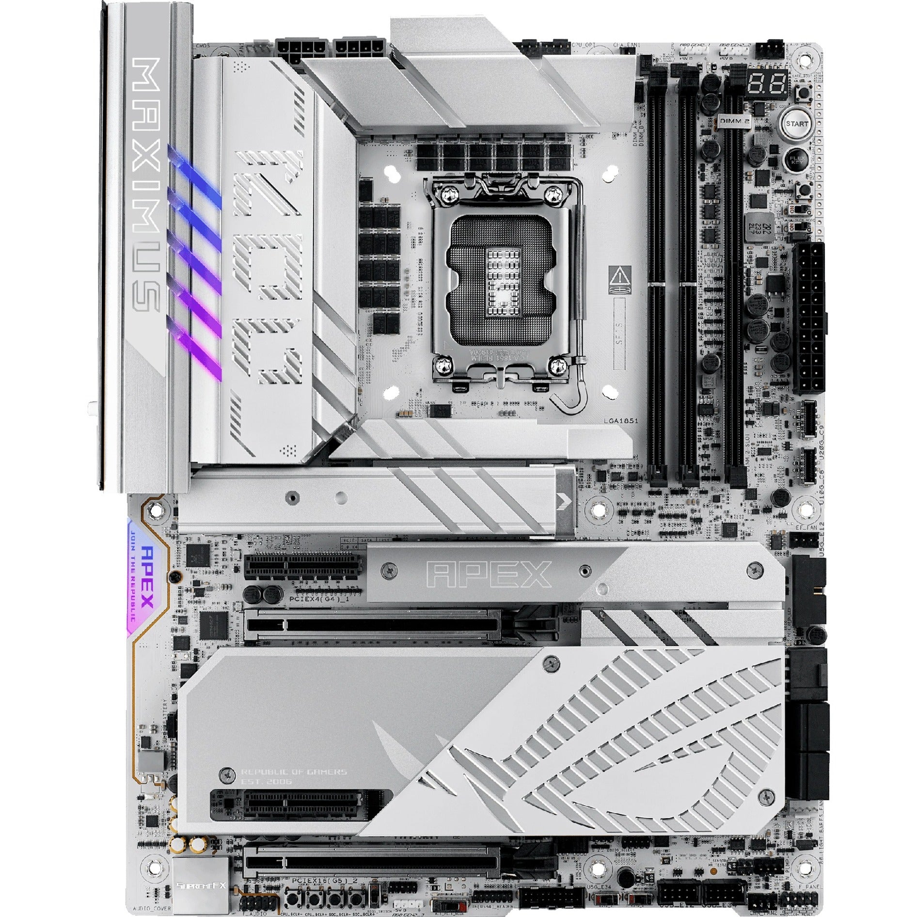 Asus rog maximus z890 apex socket 1851 moederbord (raid, 5gb-lan, wi-fi 7, bt, sound, atx)