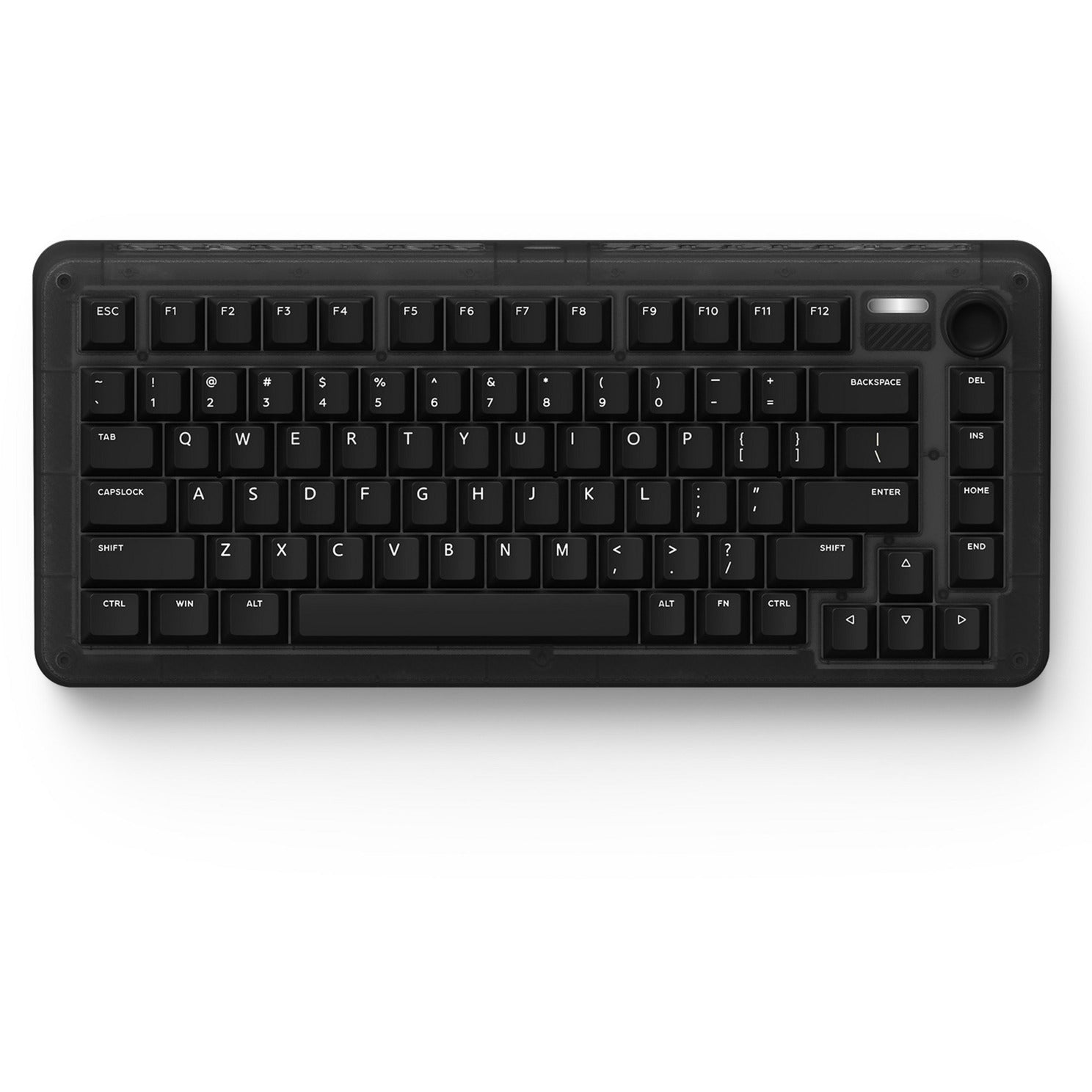 Iqunix zx75 dark side wireless mechanical keyboard (zwart, us lay-out (qwerty), gateron red, 75%, rgb leds, hot-swappable, double-shot pbt, 2.4ghz | bluetooth 5.1 | usb-c)