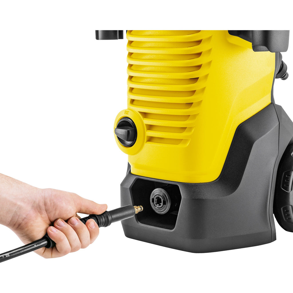 Kärcher k 5 wcm premium hogedrukreiniger (geel zwart, met vuilfrees en slanghaspel)